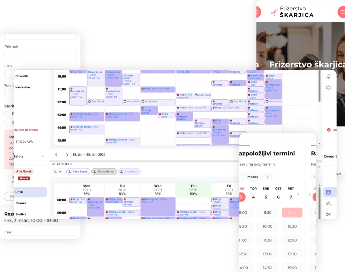 Planego aplikacija – urnik in spletna stran